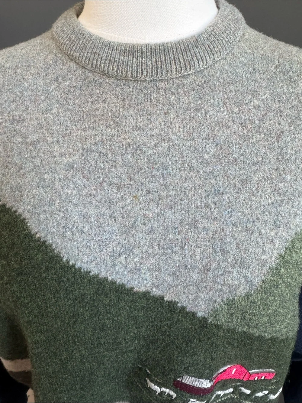 Wolly Jumper Unisex 100% Wool Pastoral Landscape Sweater New Zealand 80-90s